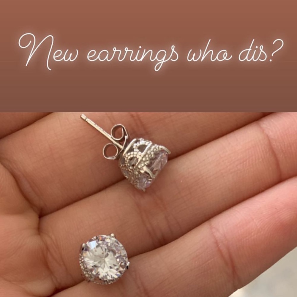 NWT JENNA Sterling Silver CZ Stud Earrings